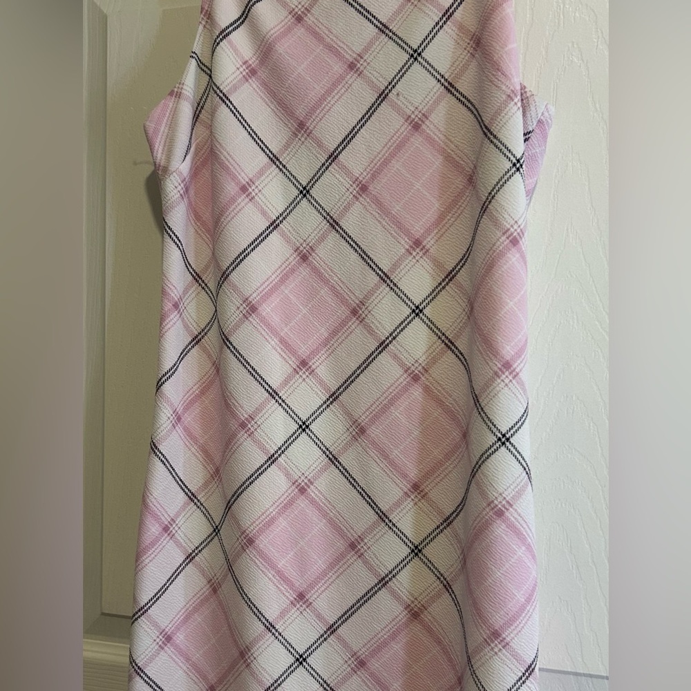 No Boundaries Pink and Black Plaid Spaghetti Strap Dress Size M- 7/9 - Picture 7 of 8